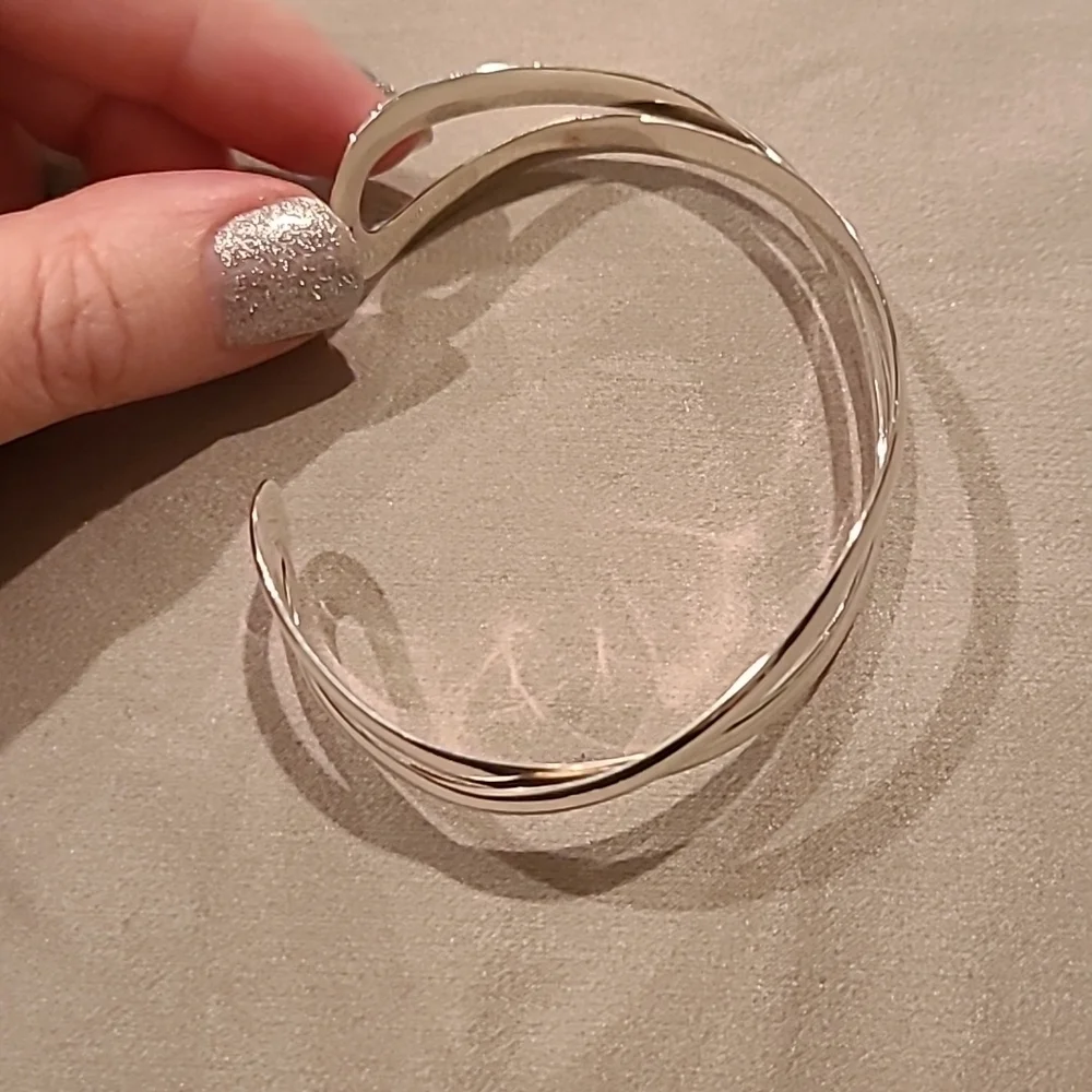 Twisted sterling silver cuff bracelet